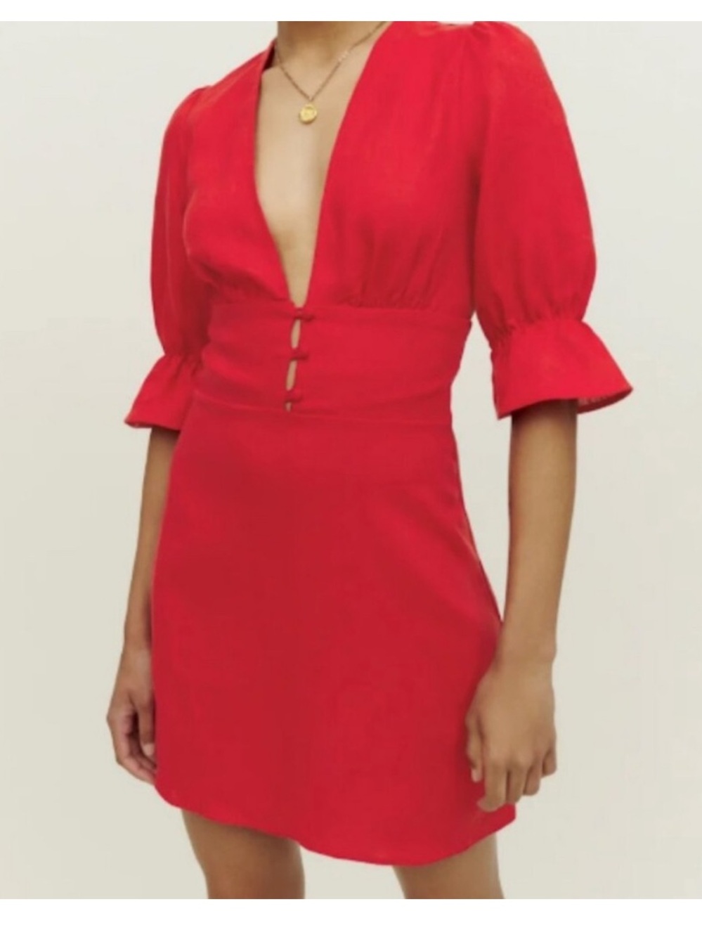 Reformation simi mini dress red NWOT